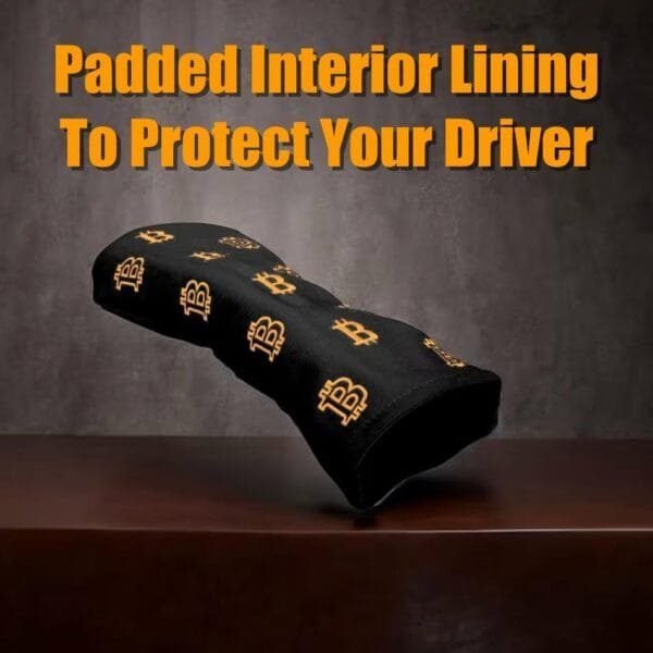 Bitcoin Golf Driver Headcover - Leather Golf Club Covers - HODL 21 Head Cover Golf Accessories - Image 3