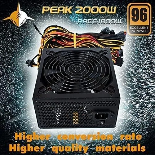 2000W Mining Power Supply Support 8 GPUs GPU Mining Rig, ETH Miner, Active PFC, PC 2000W Mining Power Supply PSU for 8 GPU ETH Rig Ethereum Miner Designed 110V-220V - Image 2