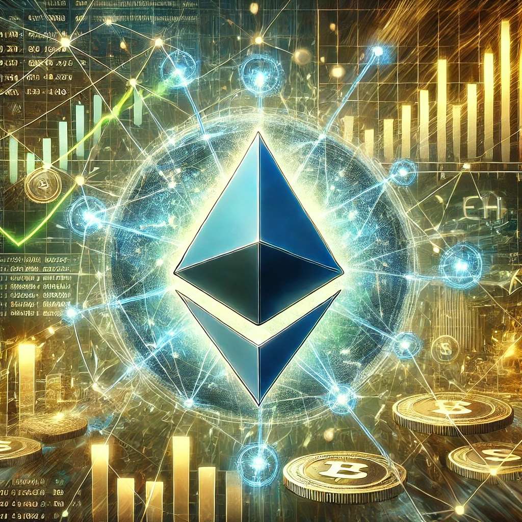DALL·E 2024 09 30 17.25.51 A digital illustration depicting Ethereum facing a network shakeup with k