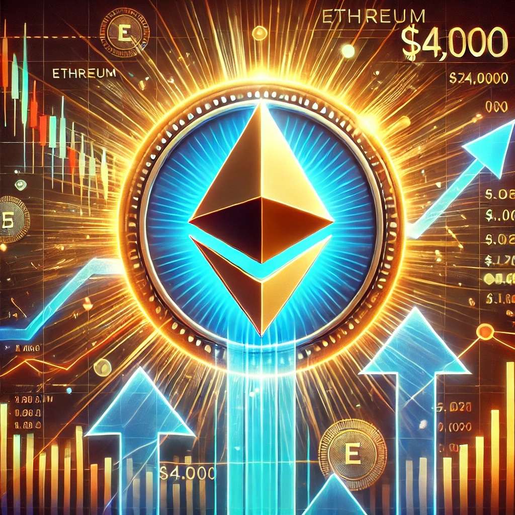DALL·E 2024 12 06 17.09.10 A visually dynamic digital illustration showcasing Ethereums price testin