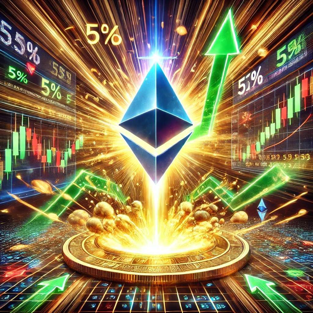 DALL·E 2025 01 30 18.04.41 A high energy and visually striking image capturing Ethereums sudden 5 pr